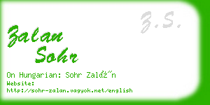 zalan sohr business card